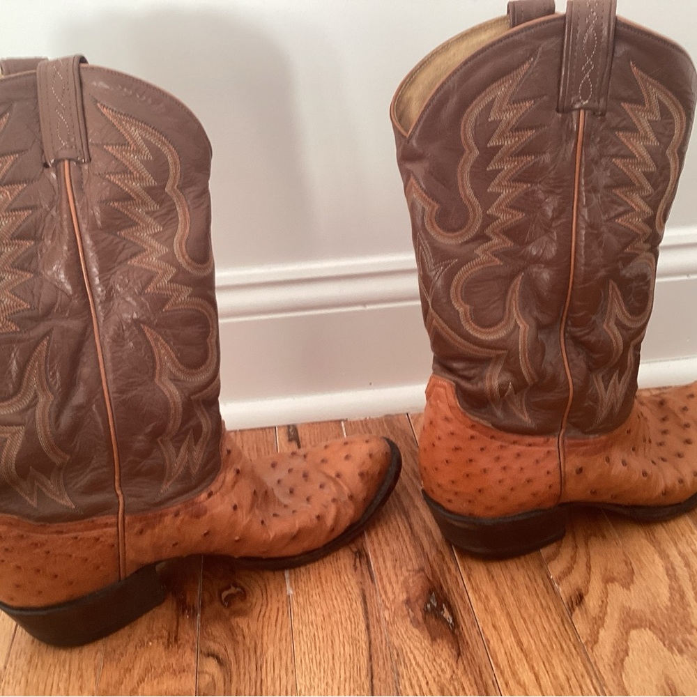 Tony Lama Two-Tone Leather Cowboy Boots